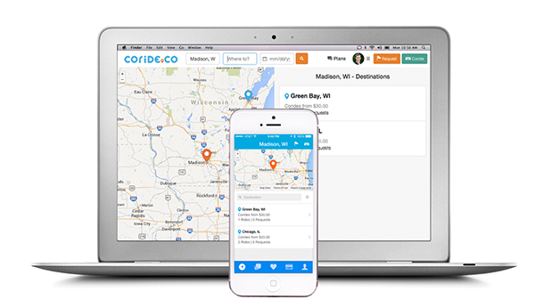 Coride is debuting a ridesharing service accessible from smartphones and computers. The company is getting ready to launch its mobile apps for iOS and Android. (Image courtesy Coride)